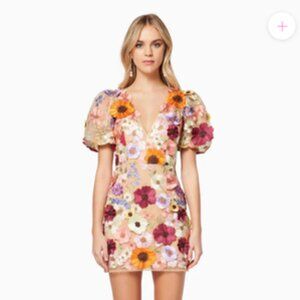 Elliatt Floral Puff Sleeve Mini Dress - Multicolor